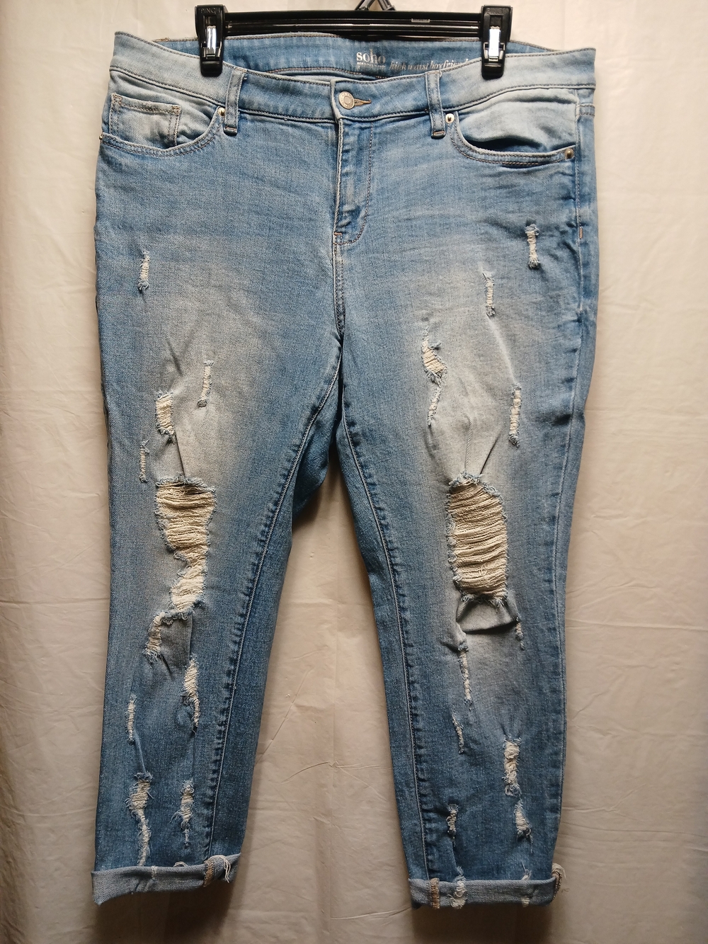 Soho Light Blue Distressed Ripped Women's Jeans